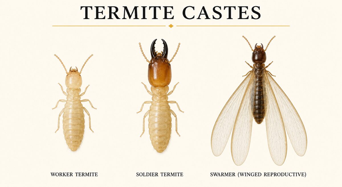 Worker, soldier, and swarmer termite castes
